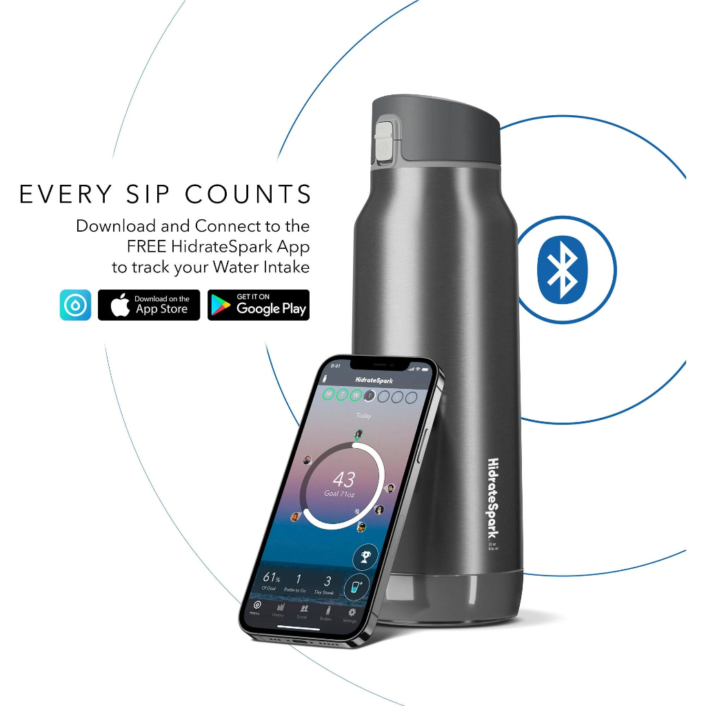 HidrateSpark PRO 946 ml Chug Smart Bottle – Stainless Steel