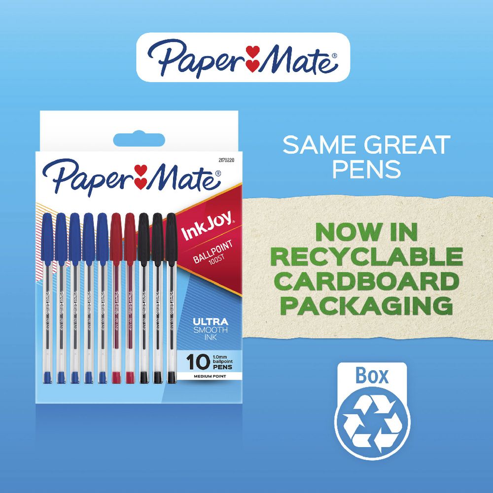 Paper Mate InkJoy 100 Ballpoint Pens – Assorted Colours (10-Pack)