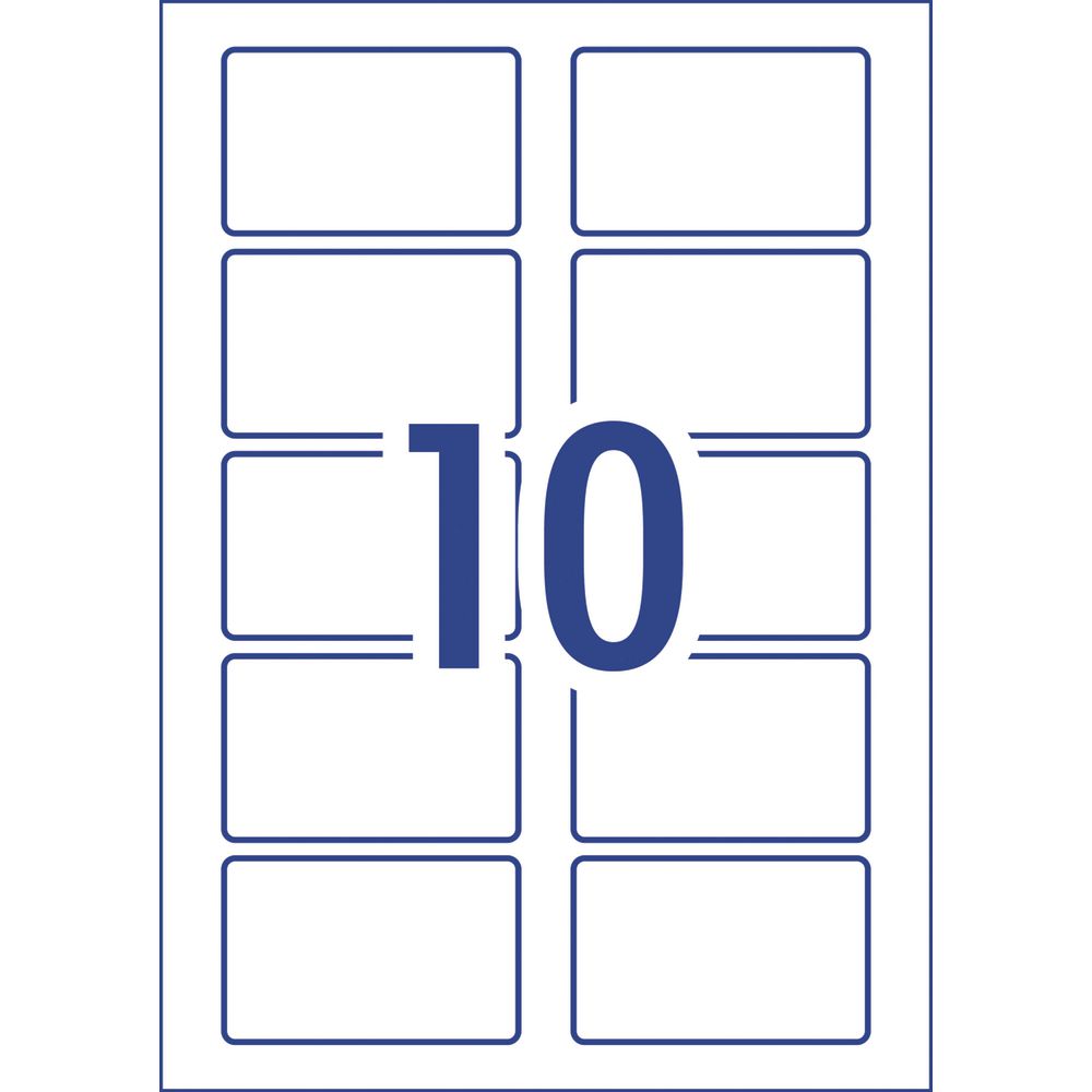Avery Fabric Name Badge Labels – 88 × 52 mm, White (150 Labels / 15 Sheets)