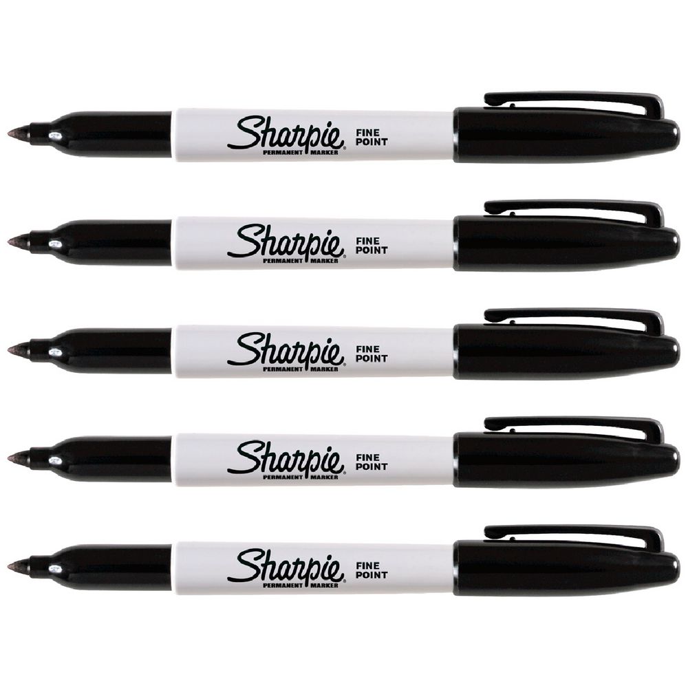 Sharpie Fine Permanent Marker Black 5 Pack (SH1752374)