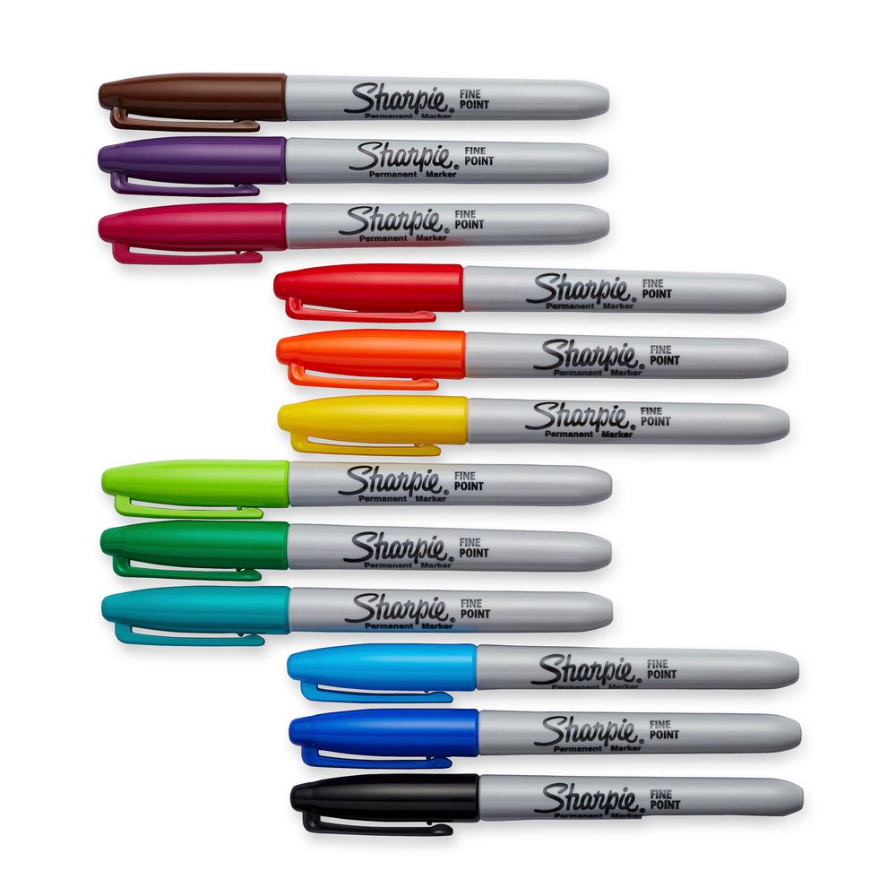 Sharpie Fine Permanent Markers Assorted 12 Pack