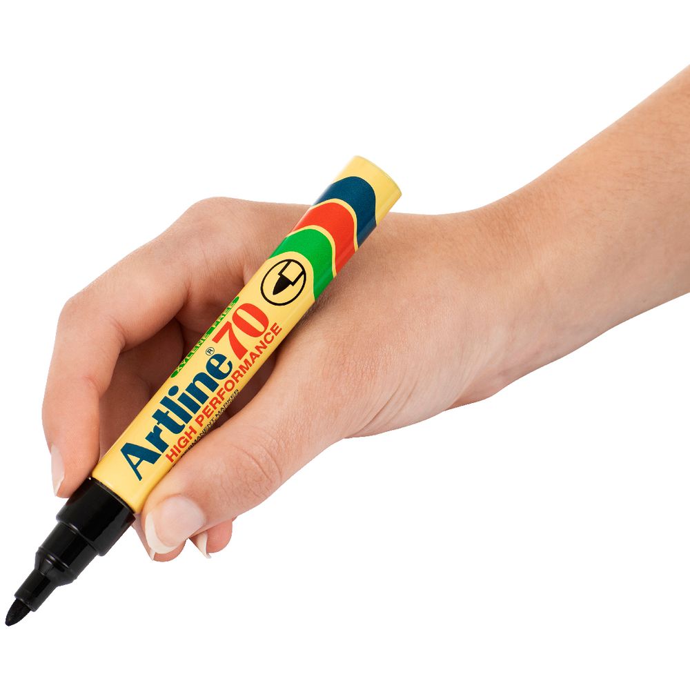 Artline 70 Permanent Markers Black 12 Pack