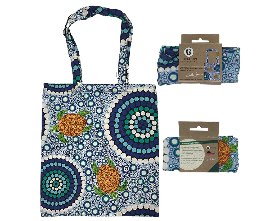 ENVIRO CANVAS BAG ABORIGINAL DESIGN - COLOURS OF THE REEF DESIGN - COLIN JONES