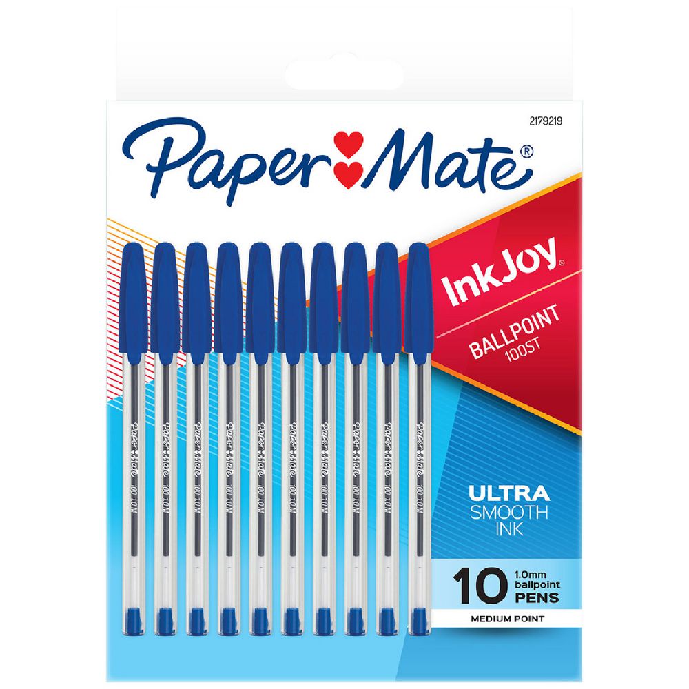 Paper Mate Kilometrico Ballpoint Pens – Medium (1.0 mm), Assorted Colours, 10-Pack