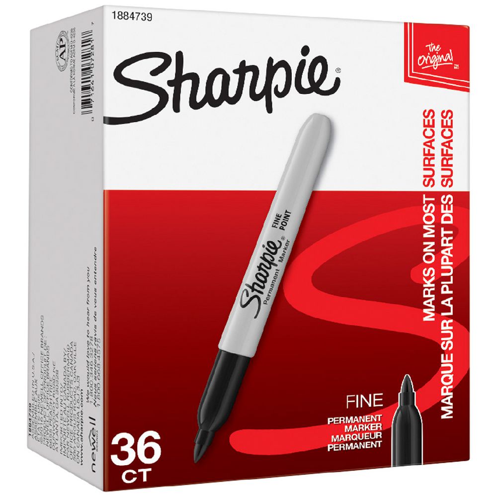 Sharpie Fine Permanent Markers Black 36 Pack
