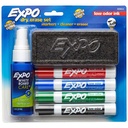 Expo Whiteboard Marker Starter Set – Chisel Tip (4 Markers + Accessories)