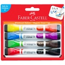 Faber-Castell Dual Magnet Whiteboard Markers – Assorted 4 Pack