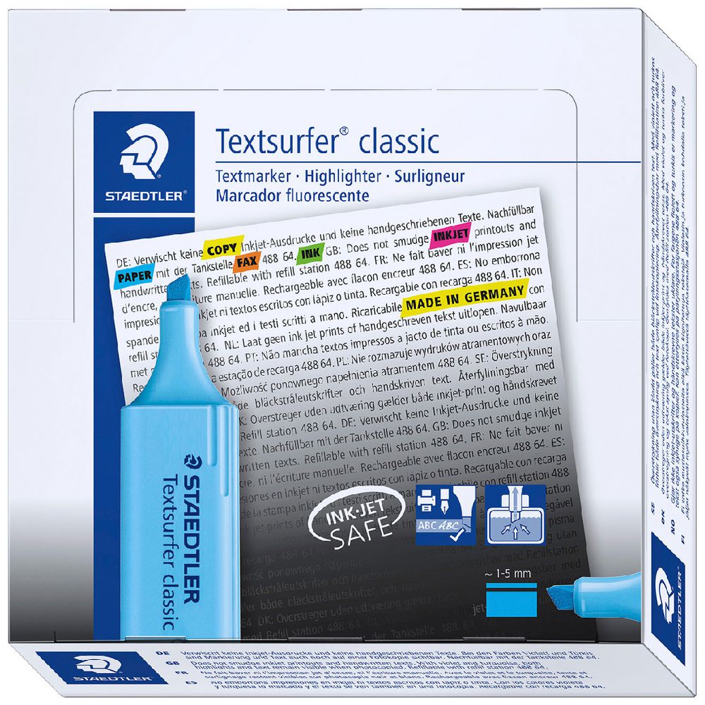 Staedtler Textsurfer Classic Highlighters – Blue (Box of 10)