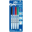 Expo Vis-a-Vis Whiteboard Markers – Fine Tip (Assorted Colours, 4 Pack)