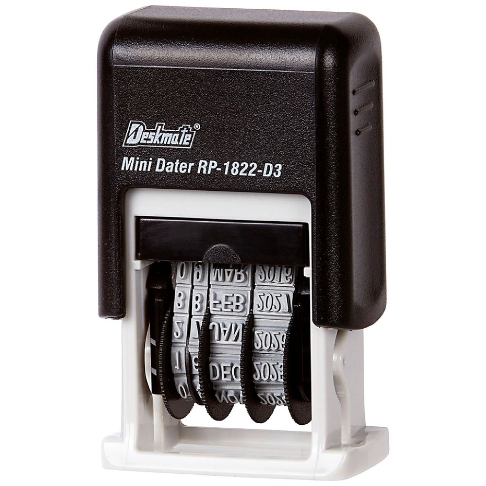 Deskmate Self-Inking Mini Dater – 3 mm Black (DERP1822D3)