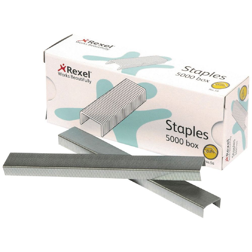 Rexel No. 56 (26/6 mm) Staples – 5,000-Pack (Steel, Bulk Refill)