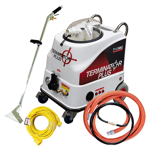 Polivac-Terminator Plus-With 5m Solution Hose | 5m Vacuum Hose With 2-Jet, 12” Stainless Steel Wand