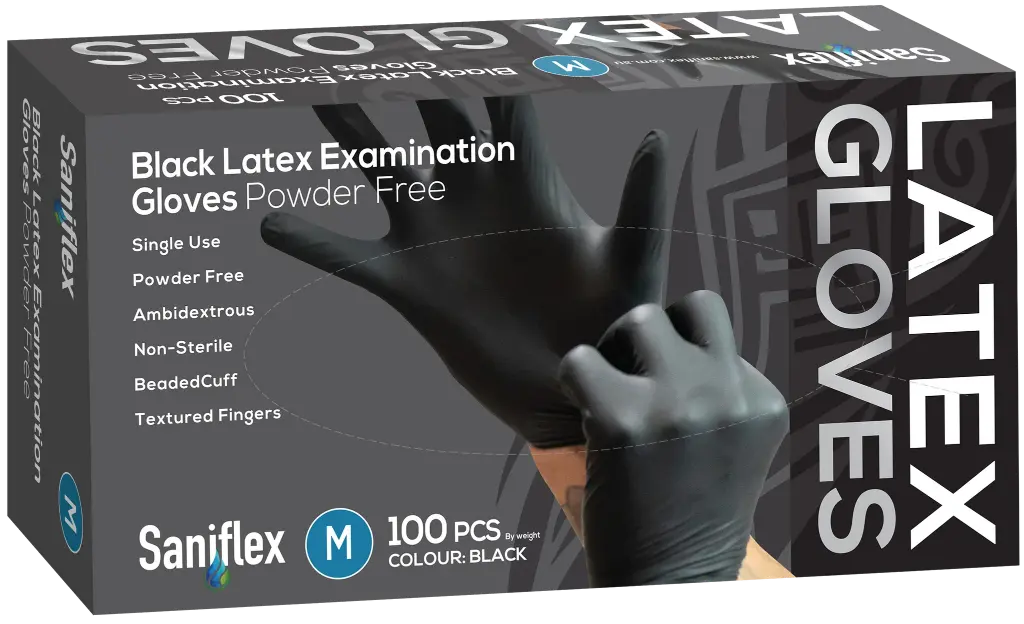 Disposable Vinyl Gloves Powder Free Black - M