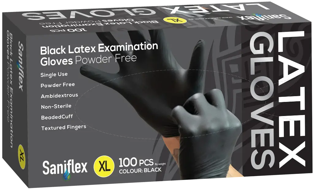 Disposable Vinyl Gloves Powder Free Black - XL
