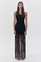 MAARA REA - Bandeau Fringed Dress, Black