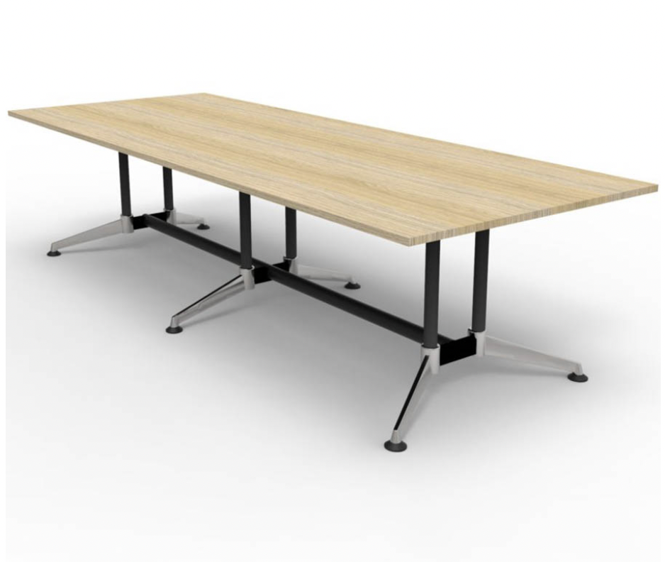 RAPIDLINE TYPHOON BOARDROOM TABLE 3200 X 1200 X 750MM (NATURAL OAK)