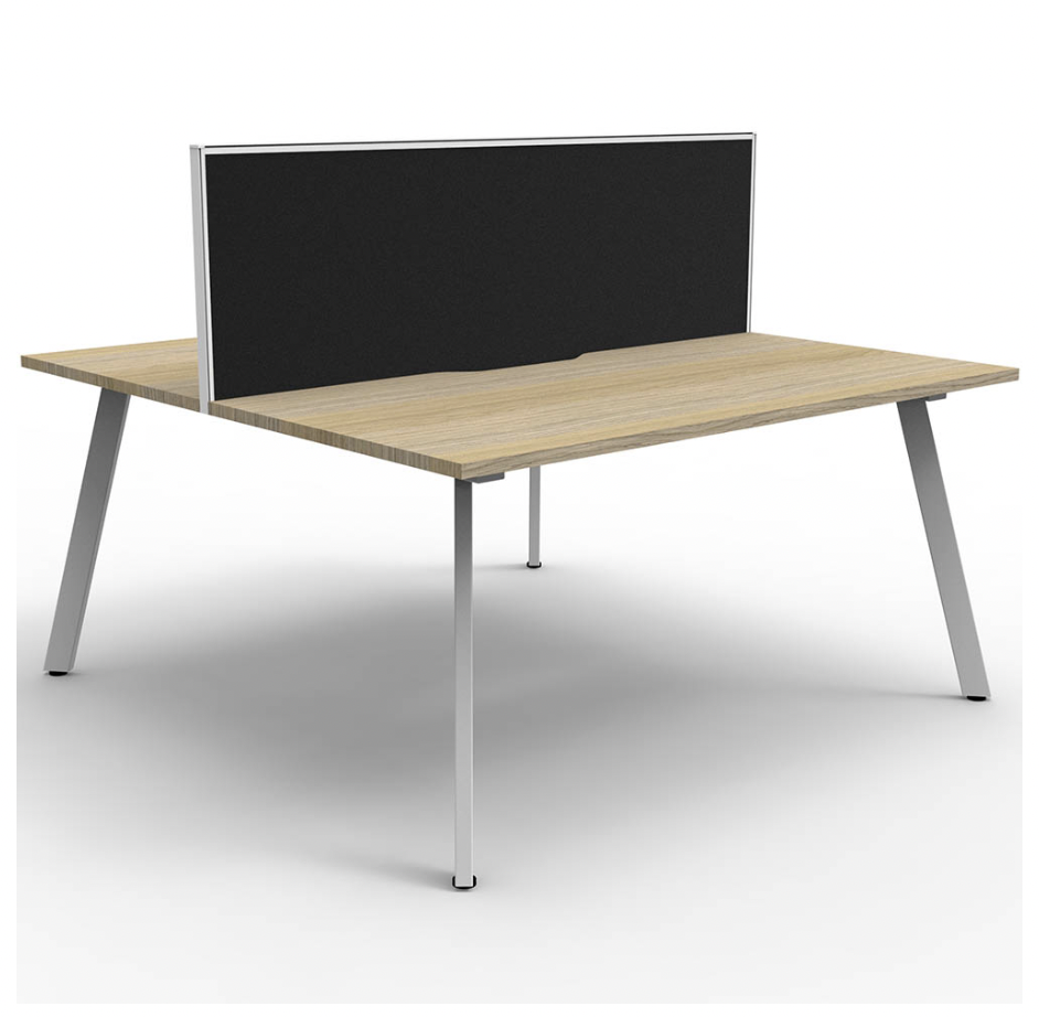 RAPIDLINE ETERNITY WORKSTATION 2 PERSON BACK TO BACK WITH SCREEN (NATURAL OAK/WHITE)