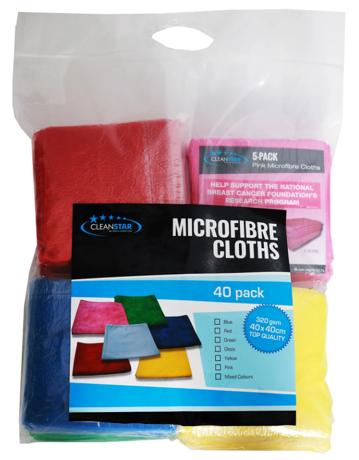 Cleanstar – Mf Cloth-40pk-Mixed Colours