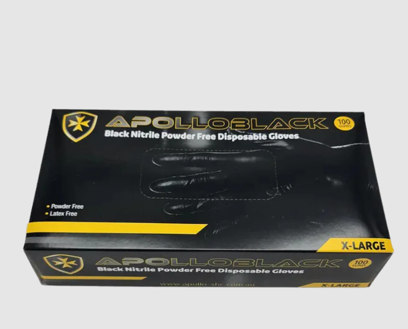 Black-Nitrile Powder Free Disposable Gloves – Xl