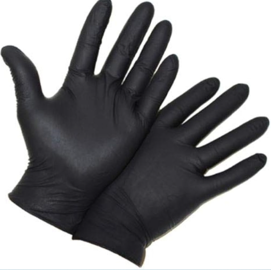 Disposable Vinyl Gloves Powder Free - Black (Large)