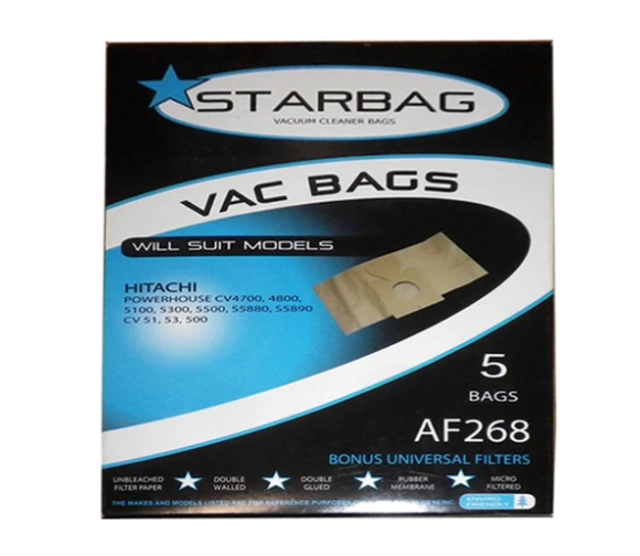 Cleanstar - Vacbag 5pk Sanyo,Hitachi(Vs73)