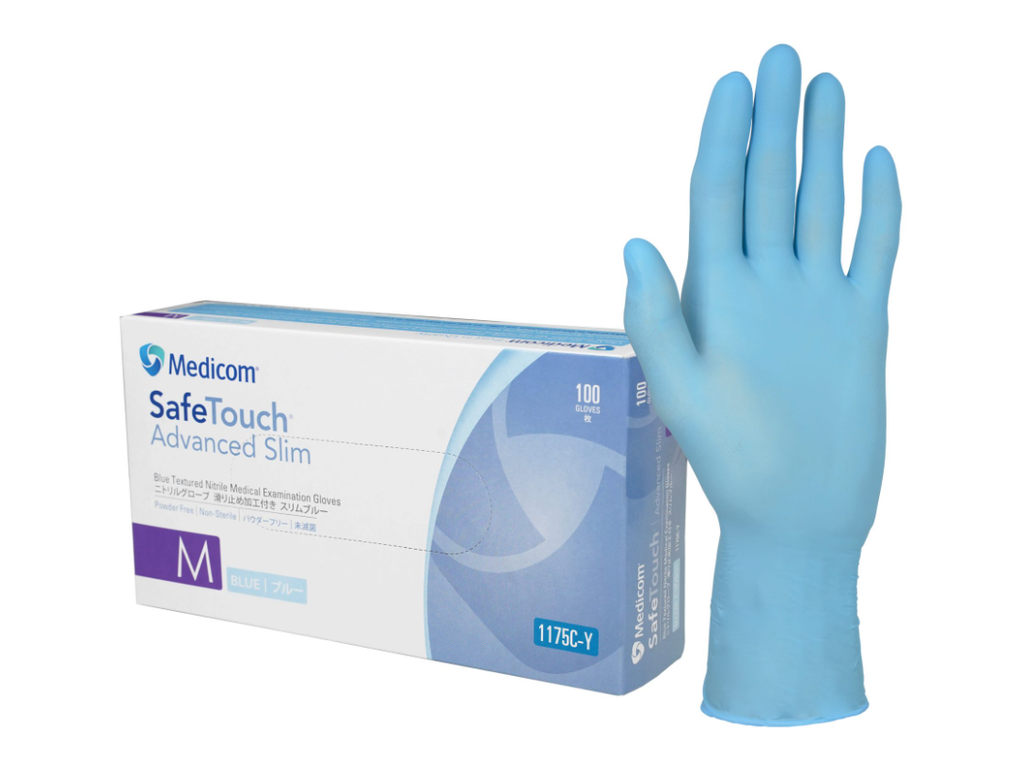 Blue Nitrile Powder Free Gloves - M