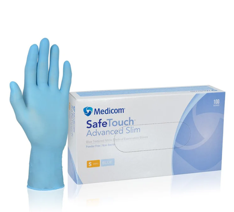 Blue Nitrile Powder Free Gloves - S