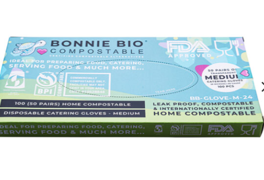 Cleanstar - Medium Size Compostable Disposable Gloves – 100 Gloves Per Box (24 Boxes) 1200 Pairs