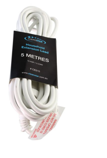 Cleanstar - 5 Metre White Extension Lead