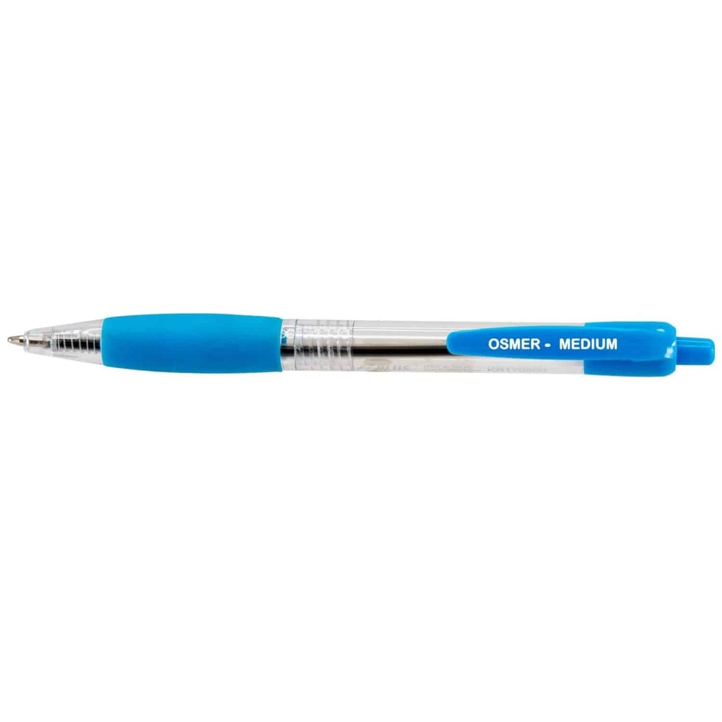 Osmer Retractable Ballpoint Pen Medium Blue – Box of 12 (ShopBag)