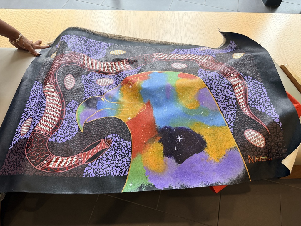 Nhuralama's Shop -Eagle and Red Belly Black”  - Created by Wadjuri and Wakka Wakka artist Nathan Kilby.