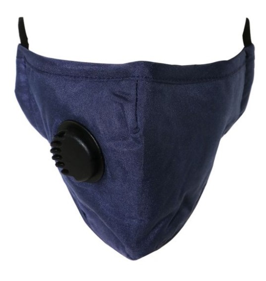 Cleanstar - Cloth Face Mask With Vent And Filter - Navy Blue