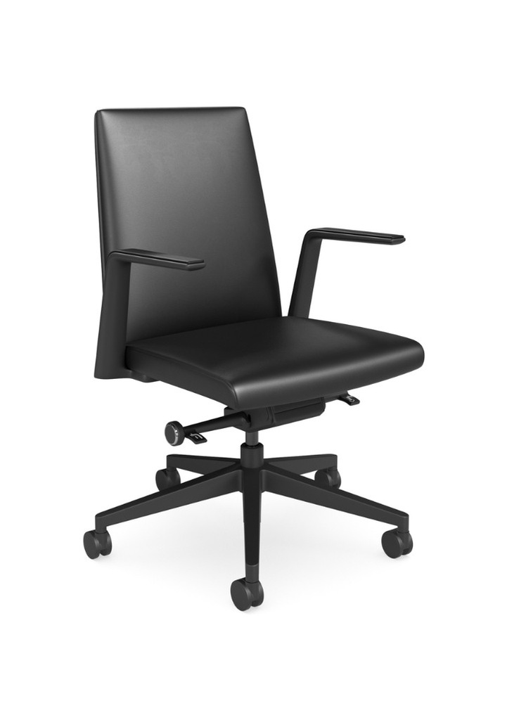 Parker Executive Office Chair -  Medium Back & Black Base (Black)