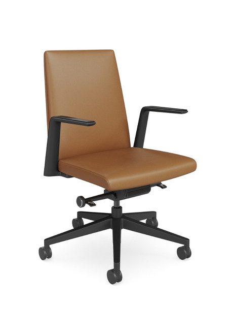 Parker Executive Office Chair -  Medium Back & Black Base (Mocha)
