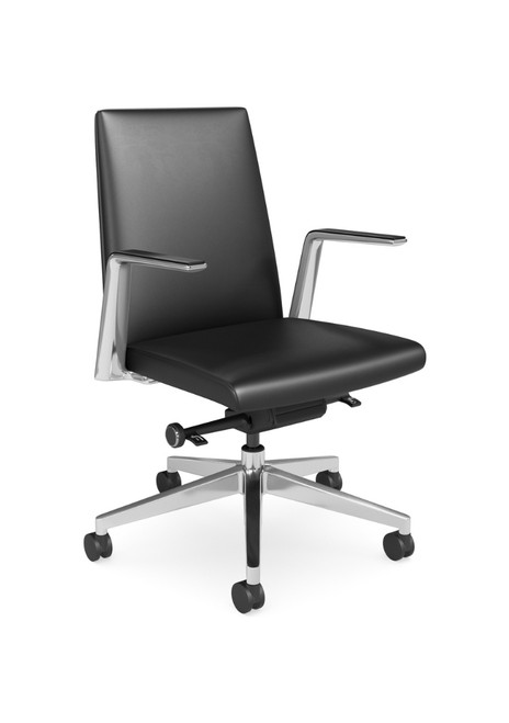 Parker Executive Office Chair -  Medium Back & Aluminium Base (Black)