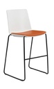 Jubel Stool 76 Black Sled White Shell with Seat Pad