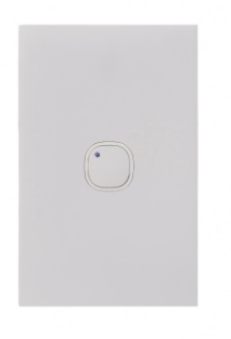 Trader Clouded Leopard 1 Gang Vertical Electronic Push Button Switch – Matt White (Kimaka)