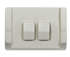 Trader Hippo 2 Gang Weatherproof Switch with Large Back Box – IP66 (Kimaka)