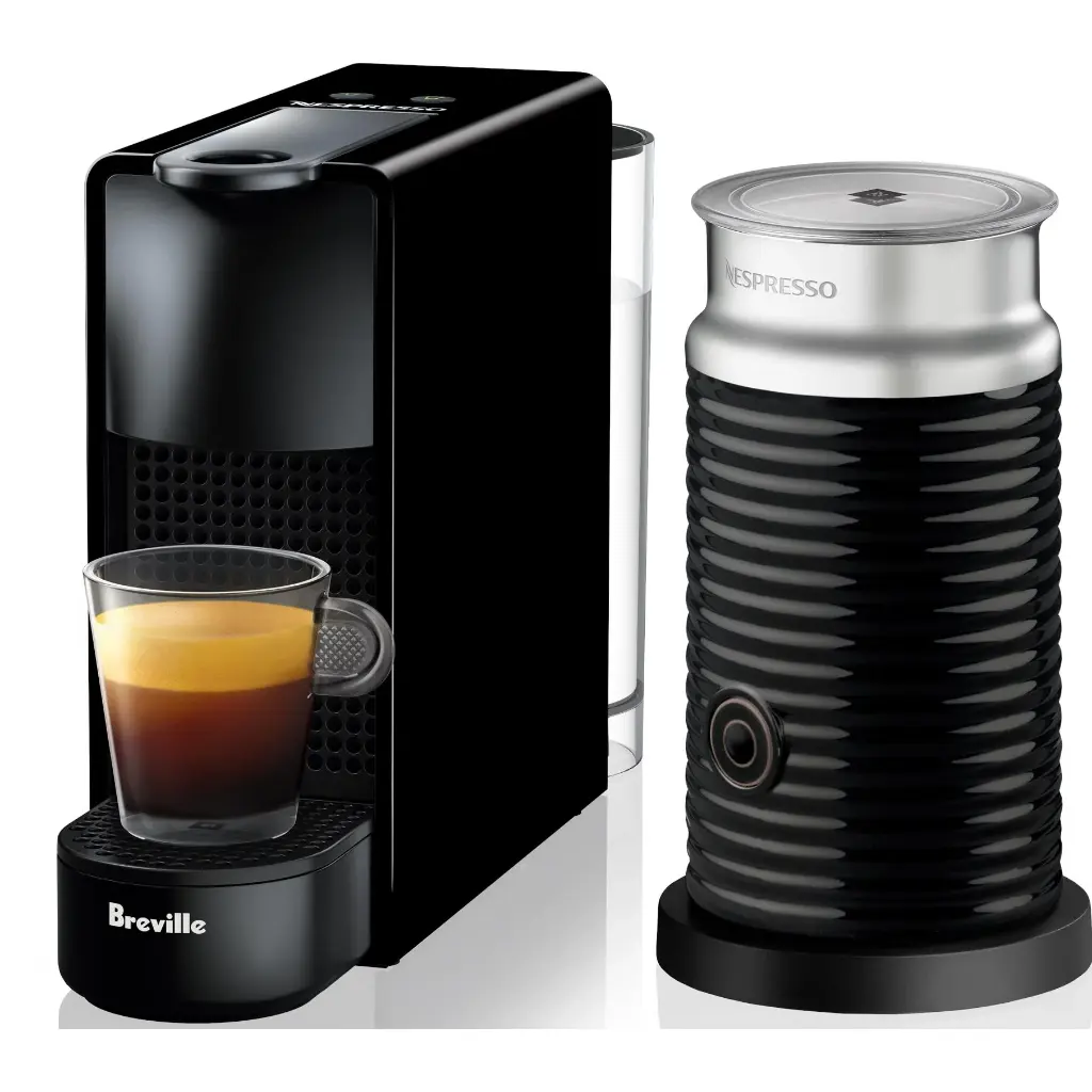 Breville Nespresso Essenza Mini Capsule Coffee Machine Bundle (Black)