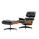 Herman Miller Eames Lounge Chair & Ottoman – Walnut / Black Leather