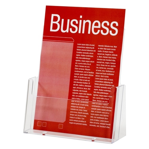 A4 Single Tier Desk Brochure Holder – Clear (IOS)
