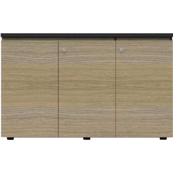 RAPID INFINITY Deluxe 3 Swing Door Cupboard (Natural Oak & Black Edging)