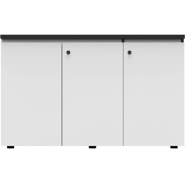RAPID INFINITY Deluxe 3 Swing Door Cupboard (White & Black Edging)