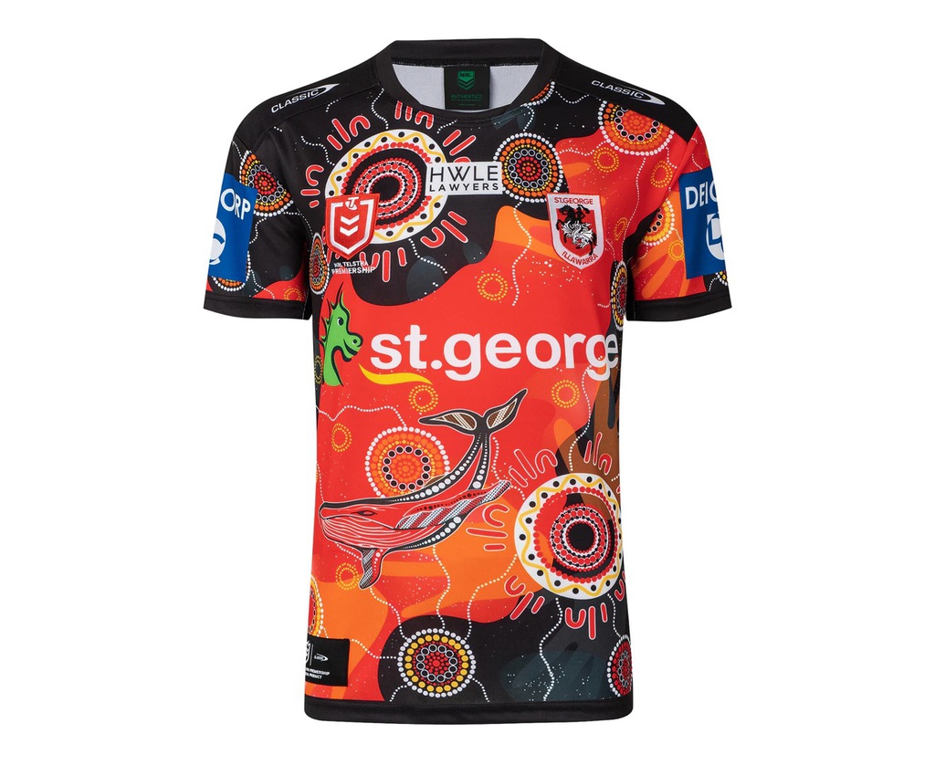 ST GEORGE ILL DRAGONS NRL 2022 CLASSIC INDIGENOUS JERSEY ADULTS SIZES S-5XL