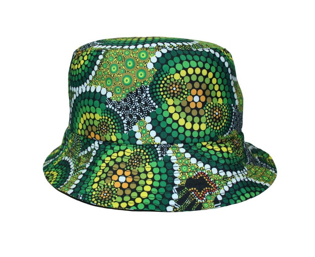 HAT ABORIGINAL DESIGN - COLOURS RAINFOREST DESIGN - COLIN JONES