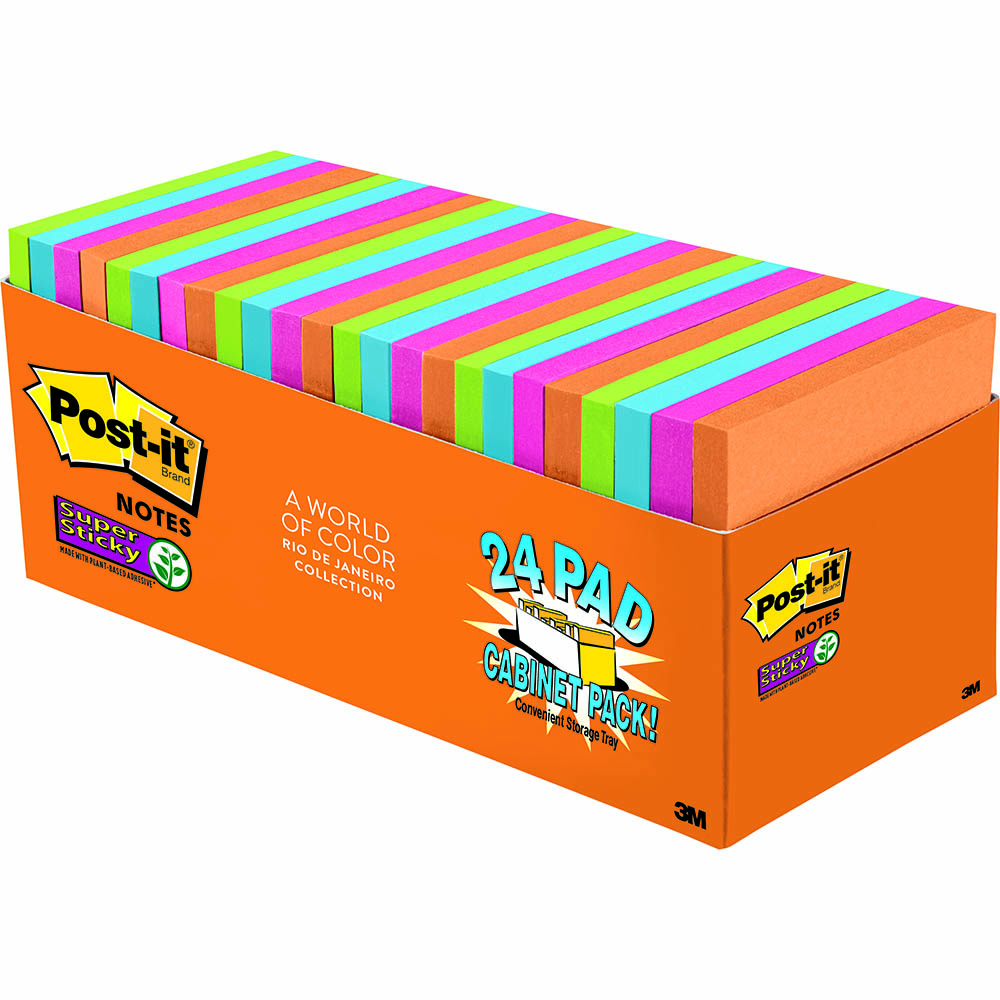 3M Post-it® Super Sticky Notes 76 × 76 mm – Rio de Janeiro Collection (Pack of 24)