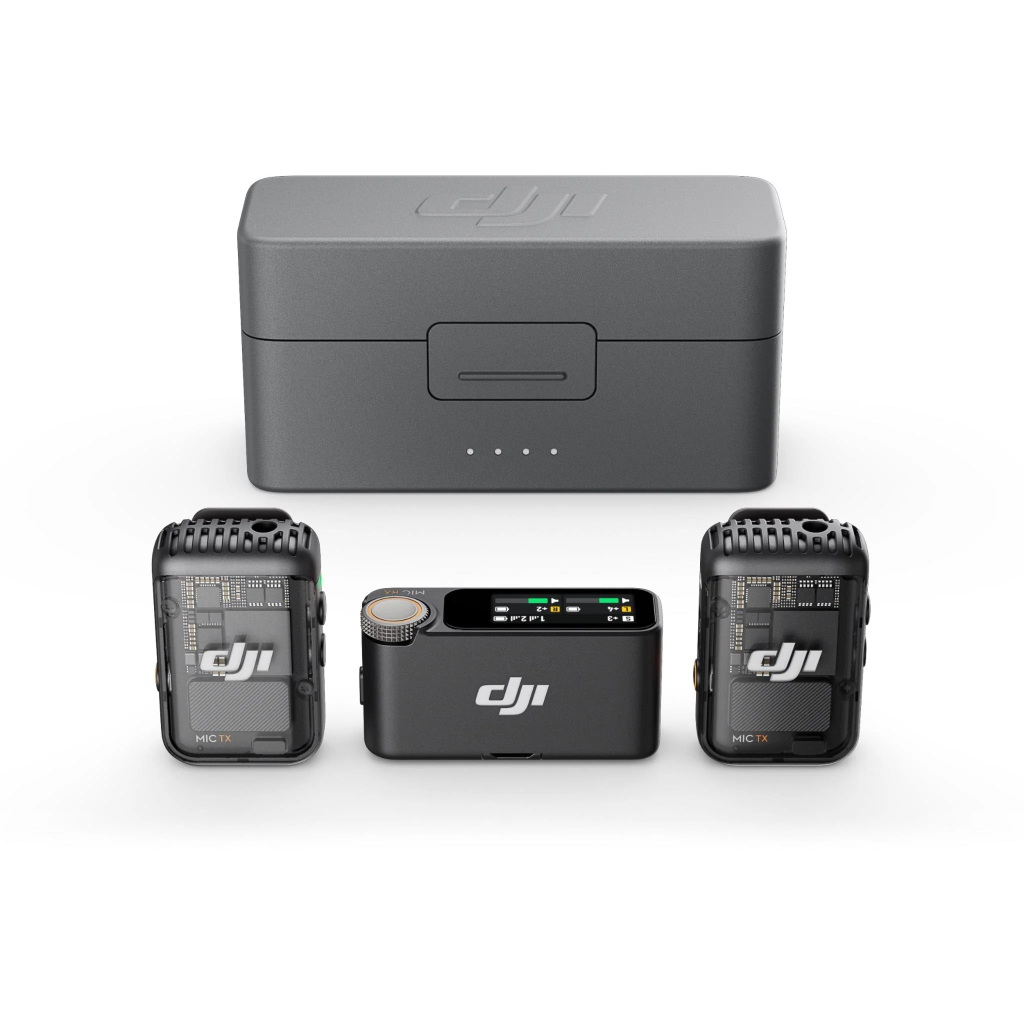 DJI Mic 2 Dual Wireless Microphone Kit – 2 TX + 1 RX with Charging Case