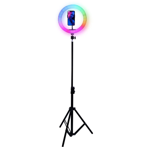 [613354] #Influencer 10″ RGBW Ring Light Kit – Colourful & Cool Lighting with Dual Tripods