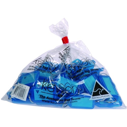 [27573] Kevron ID5 Key Tags – 56 × 30 mm, Blue (Bag of 50)