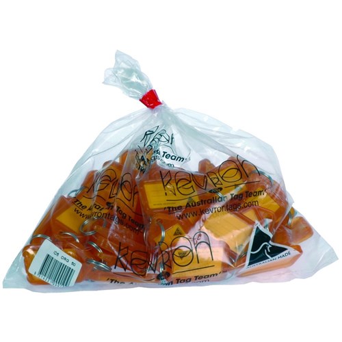 [27569] Kevron ID5 Key Tags – 56 × 30 mm, Orange (Bag of 50)
